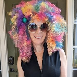 Beautiful custom Fifi Mahoney's wig disco afro multicolor